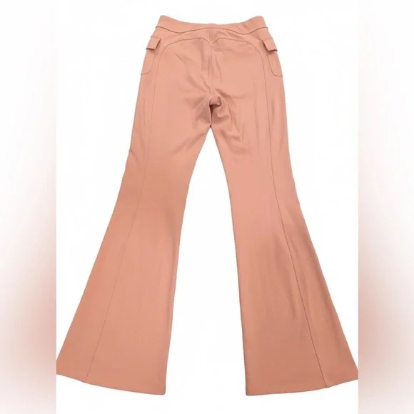 Halara $50 M SculptKnit High Waisted Side Flap Pocket Flare Cargo Pants PINK EUC - Picture 7 of 14